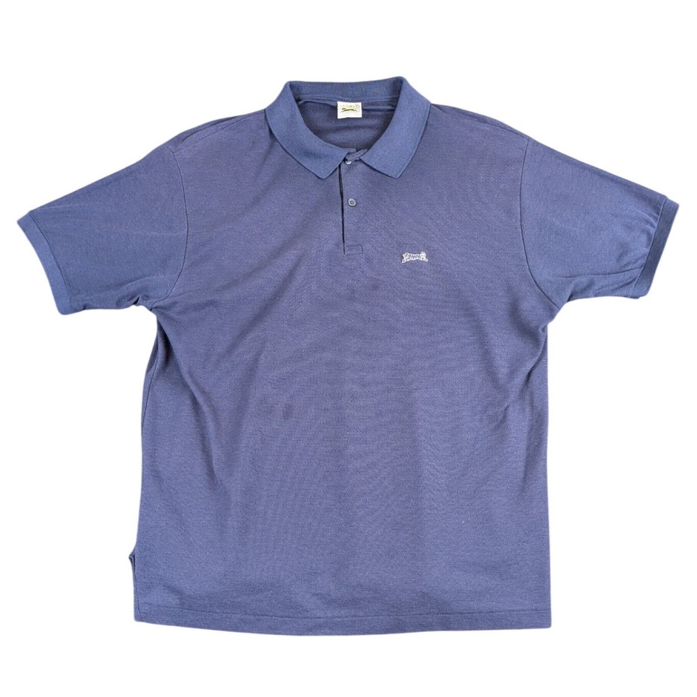 Le Tigre Vintage Polo Shirt Mens XL NavyBlue Short Sleeve Made in USA Tiger Logo